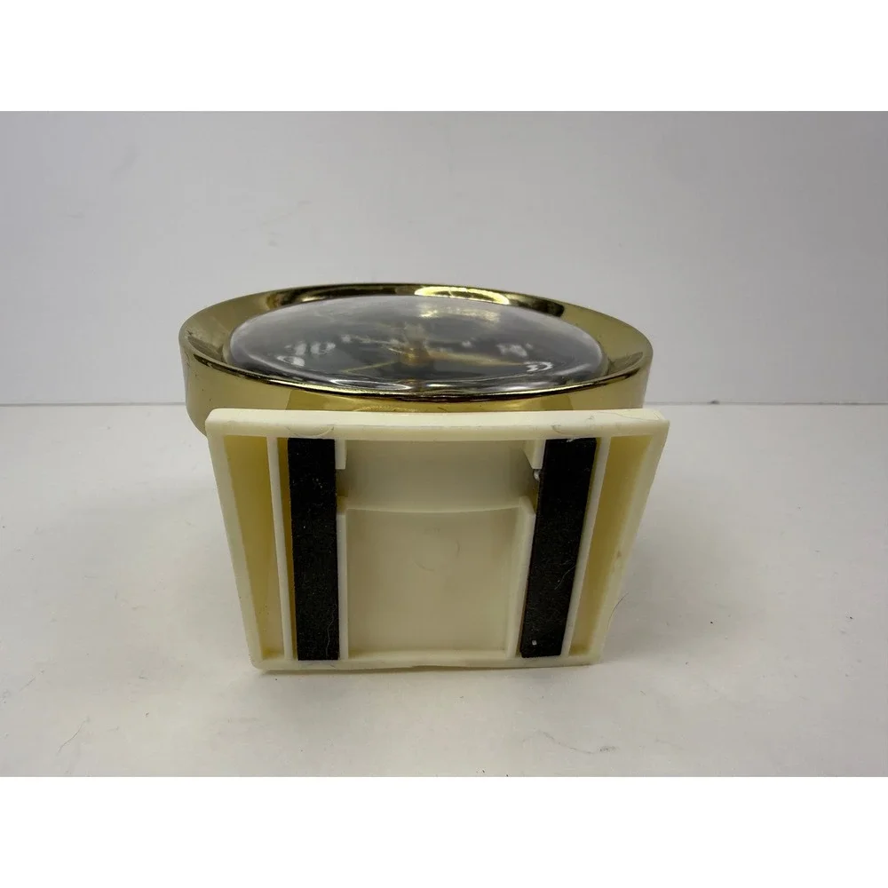 Vintage Equity Minibell Wind Up Alarm Clock Gold Tone Cream Luminous Dial Works